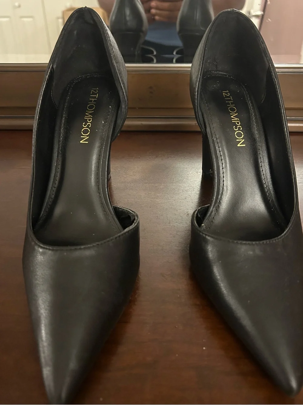 Thompson Black Pointed-Toe Stiletto Heels